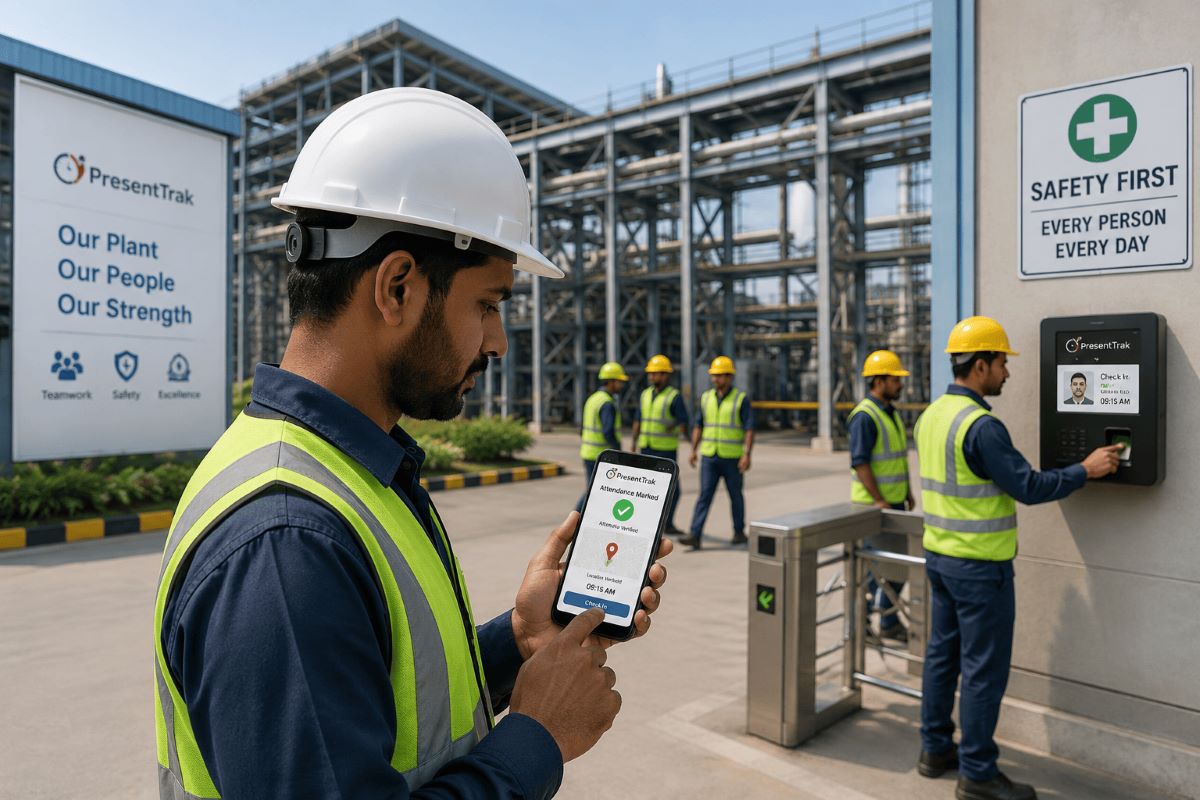 GPS attendance tracking system for manufacturing workforce
