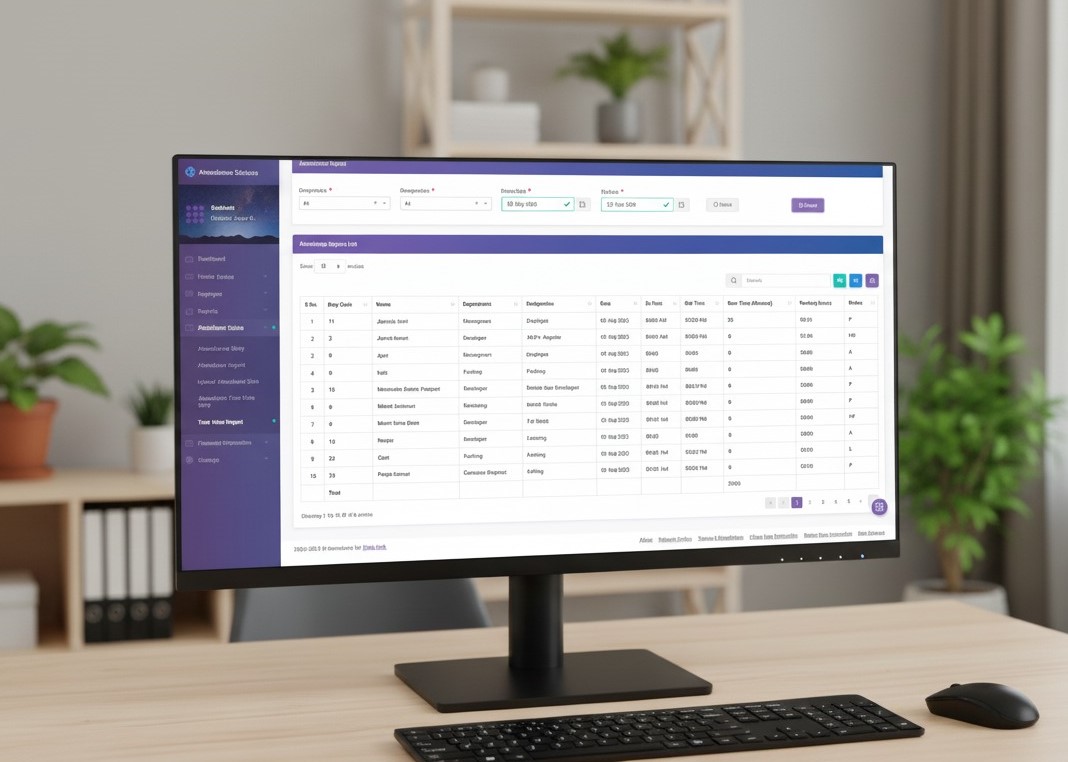Employee attendance dashboard in Presentrak software